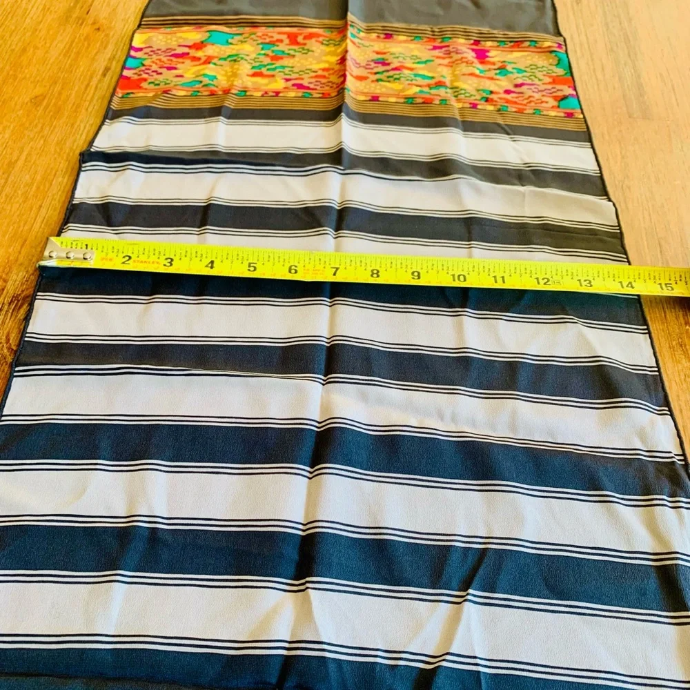 Christian Dior Striped Silk Scarf vintage designer luxury